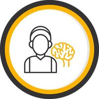 Neurologist Line Two Color Circle Icon vector
