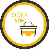 Order Now Line Two Color Circle Icon vector