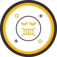 Face mask Line Two Color Circle Icon vector
