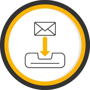 Inbox Line Two Color Circle Icon vector