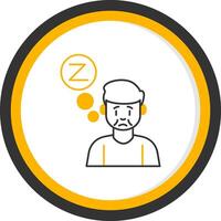 Insomnia Line Two Color Circle Icon vector