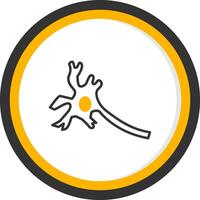 Neuron Line Two Color Circle Icon vector