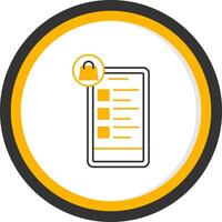 OnLine Two Color Circle Shopping Wishlist Line Two Color Circle Icon vector