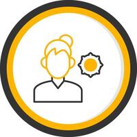 Support Line Two Color Circle Icon vector