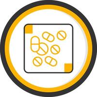 Medicine Line Two Color Circle Icon vector