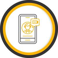 Conference Line Two Color Circle Icon vector