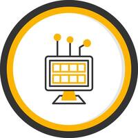 Digital Disruption Line Two Color Circle Icon vector