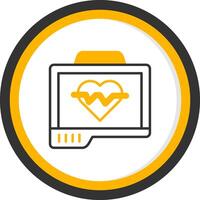 Pulse Oximeter Line Two Color Circle Icon vector