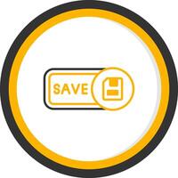 Save Line Two Color Circle Icon vector