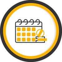 Schedule Line Two Color Circle Icon vector