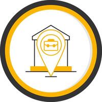 Remote Working Line Two Color Circle Icon vector
