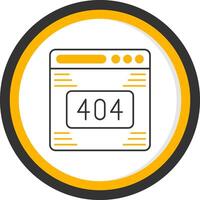 404 Error Line Two Color Circle Icon vector