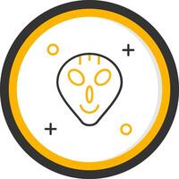 Alien Line Two Color Circle Icon vector
