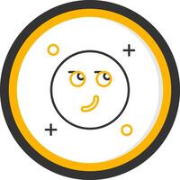 Smirking Line Two Color Circle Icon vector