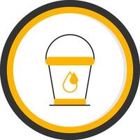 Water Bucket Line Two Color Circle Icon vector