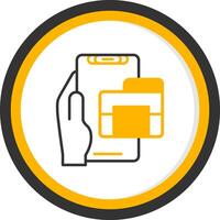 Folder Line Two Color Circle Icon vector