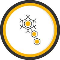 Neuron Line Two Color Circle Icon vector