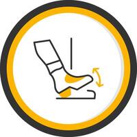 Toe Drop Line Two Color Circle Icon vector