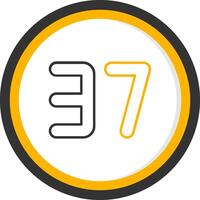 Thirty seven Line Two Color Circle Icon vector