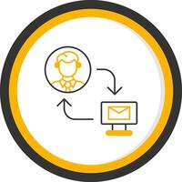 Exchange Mails Line Two Color Circle Icon vector