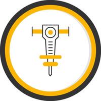 Jackhammer Line Two Color Circle Icon vector