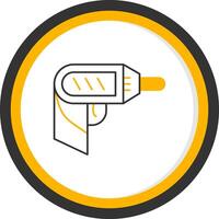 Screwdriver Line Two Color Circle Icon vector