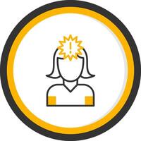 Panic Line Two Color Circle Icon vector