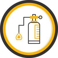 Oxygen Tank Line Two Color Circle Icon vector