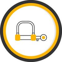 Wire Lock Line Two Color Circle Icon vector