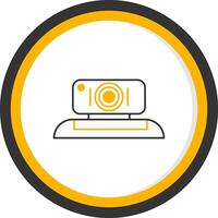 Webcam Line Two Color Circle Icon vector