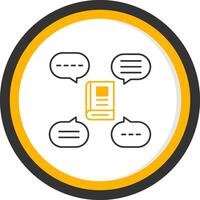 Discussion Group Line Two Color Circle Icon vector