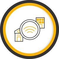 Hybrid Work Line Two Color Circle Icon vector