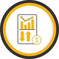 Sales Report Line Two Color Circle Icon vector