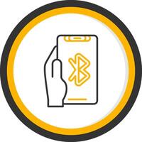 Bluetooth Line Two Color Circle Icon vector