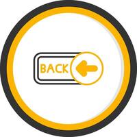 Back Line Two Color Circle Icon vector