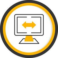 Gap Measurement Line Two Color Circle Icon vector