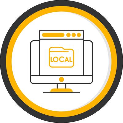 Local Line Two Color Circle Icon