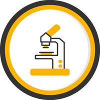 Microscope Line Two Color Circle Icon vector