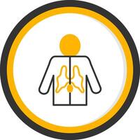 Spinal Cord Line Two Color Circle Icon vector