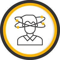 Dizziness Line Two Color Circle Icon vector