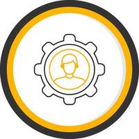 Customer Relationship Line Two Color Circle Icon vector