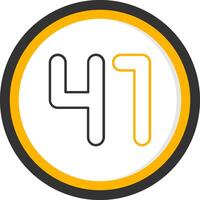 Forty one Line Two Color Circle Icon vector
