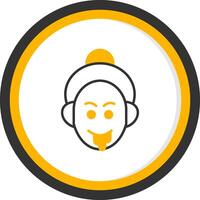 Drooling Line Two Color Circle Icon vector