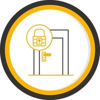 Door Lock Line Two Color Circle Icon vector
