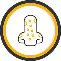 Blackhead Line Two Color Circle Icon vector