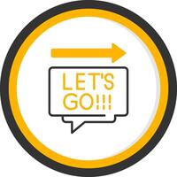 Lets Go Line Two Color Circle Icon vector