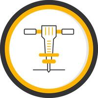 Jackhammer Line Two Color Circle Icon vector
