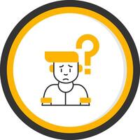 Confusion Line Two Color Circle Icon vector
