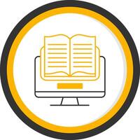 E Learning Line Two Color Circle Icon vector