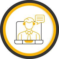 Virtual Meeting Line Two Color Circle Icon vector